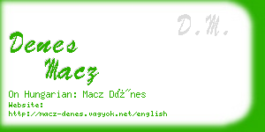 denes macz business card